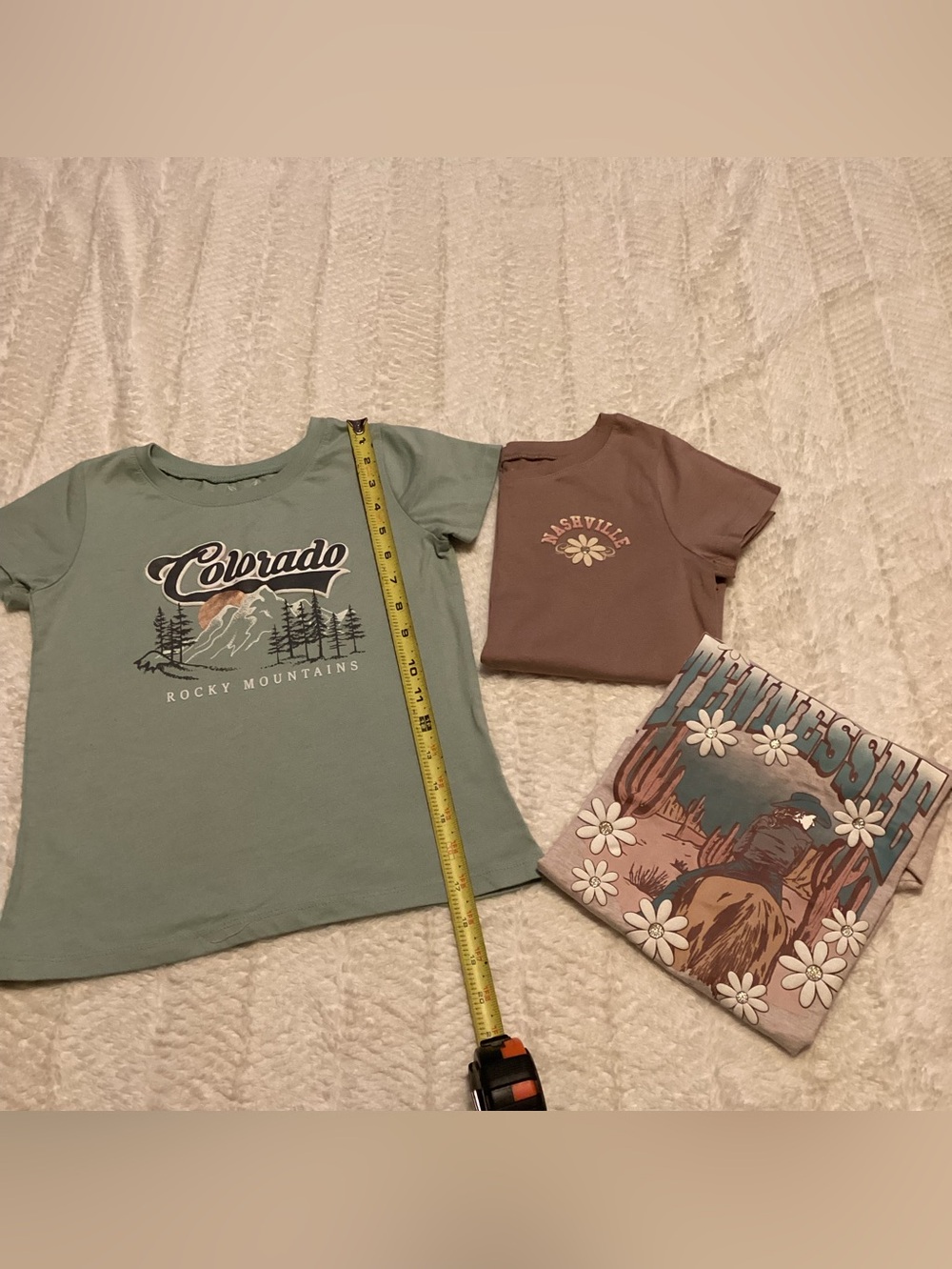 Lot Of 3 Girls Sz 7 Western Style Cowgirl Victory Heart T Shirts Lot